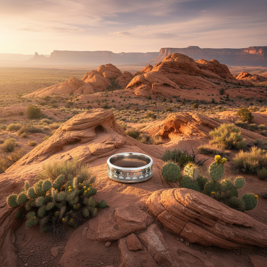 Skull Ring - Desert Scene