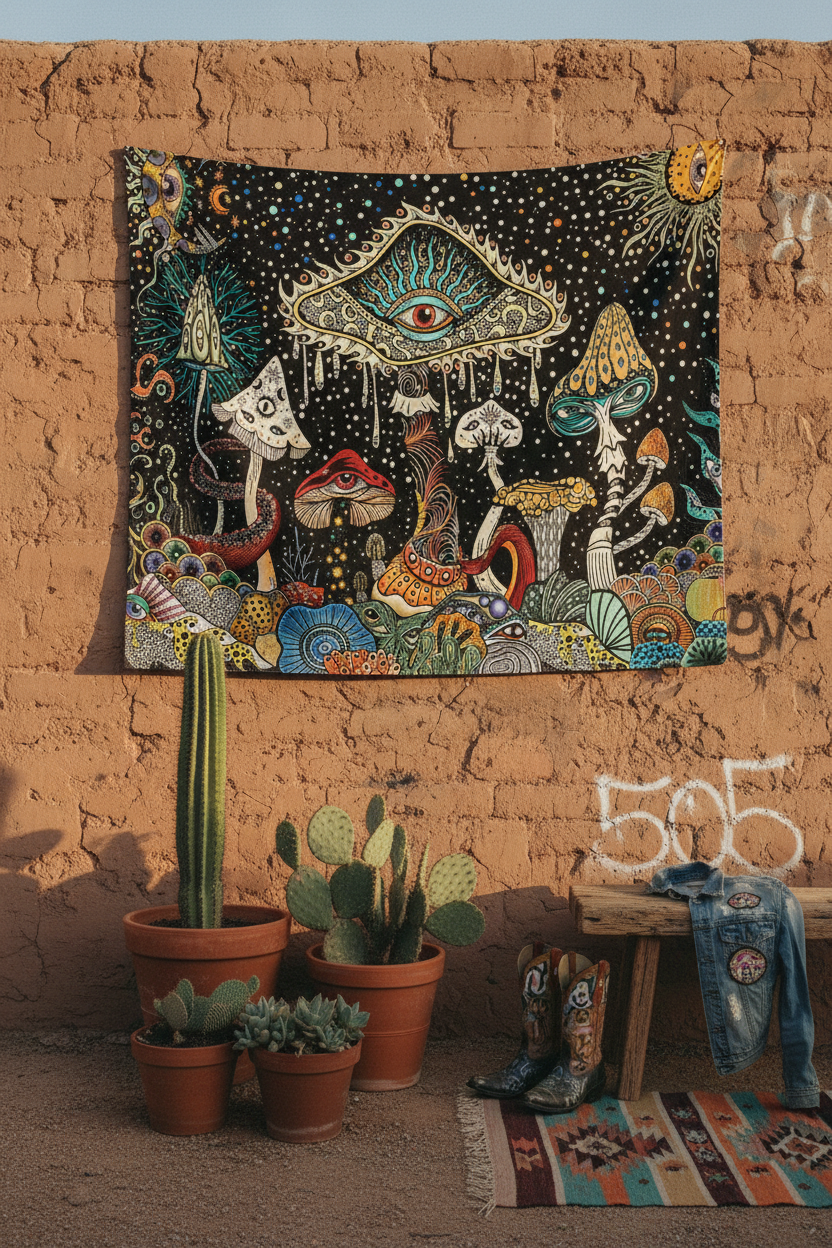 The "Psychedelic" Mushroom Tapestry