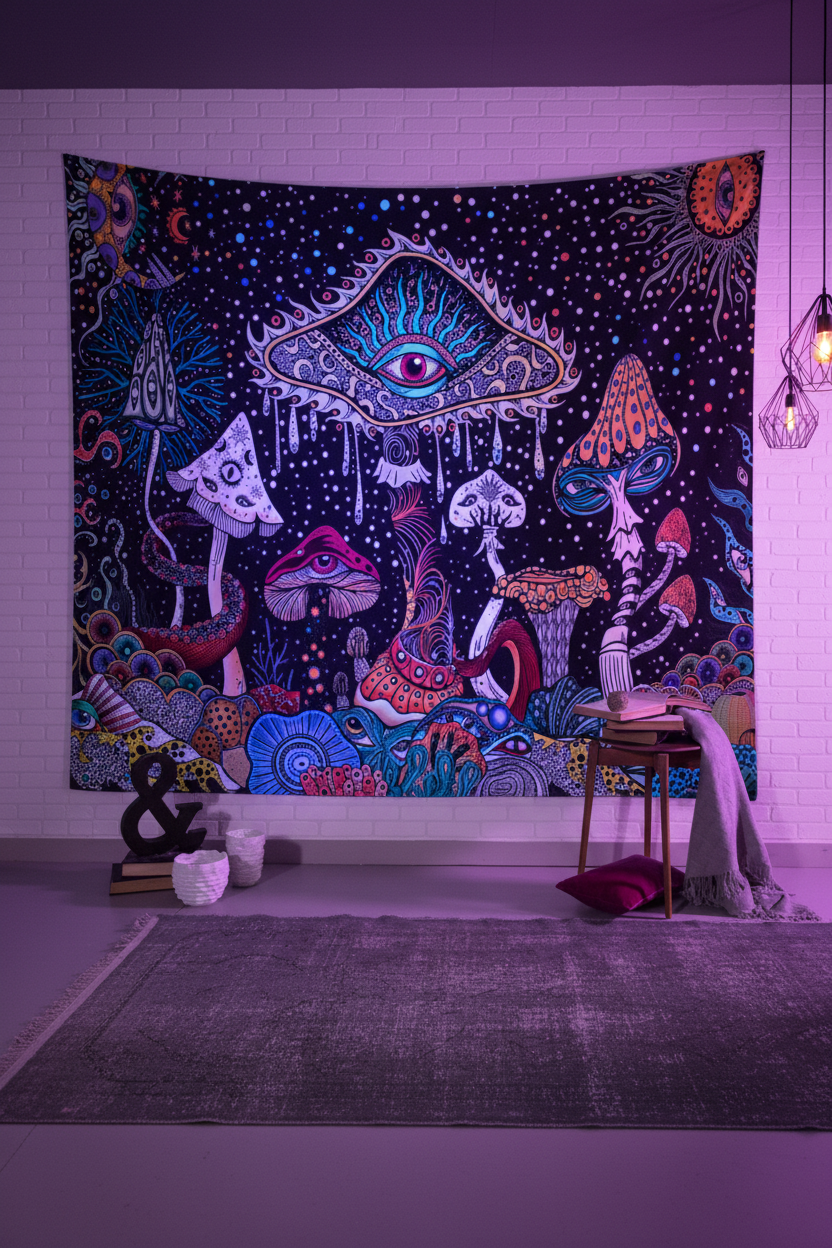 The "Psychedelic" Mushroom Tapestry